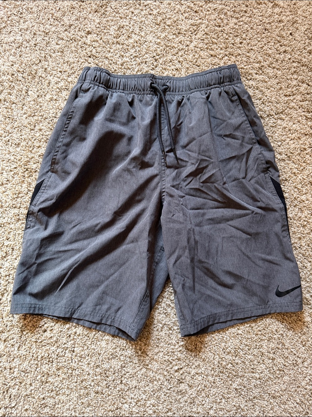Nike Men’s Slate Grey Athletic Shorts with Drawstring